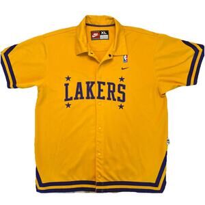 Nike NBA Los Angeles Lakers Yellow & Purple Size 57 XL Warm Up Jersey Star